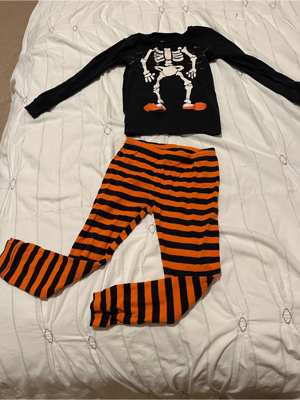 Carter's Black & Orange Skeleton Pajama Set